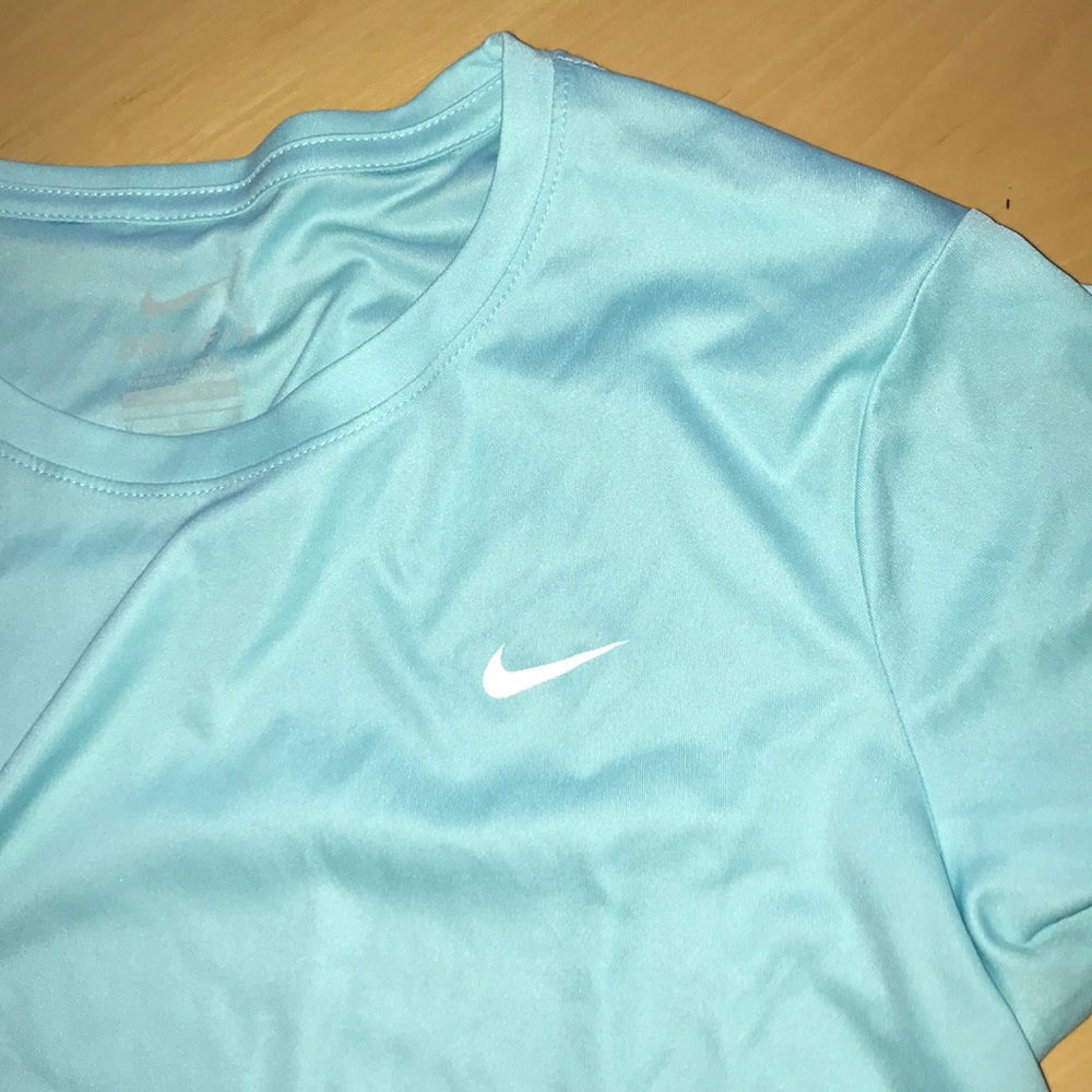 Nike, dri-fit, exercise, short sleeve, light blue